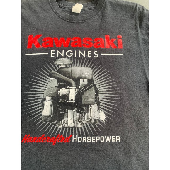 Vintage Y2K Kawasaki Engines Handcrafted Horsepower T-shirt Size L - Picture 2 of 7